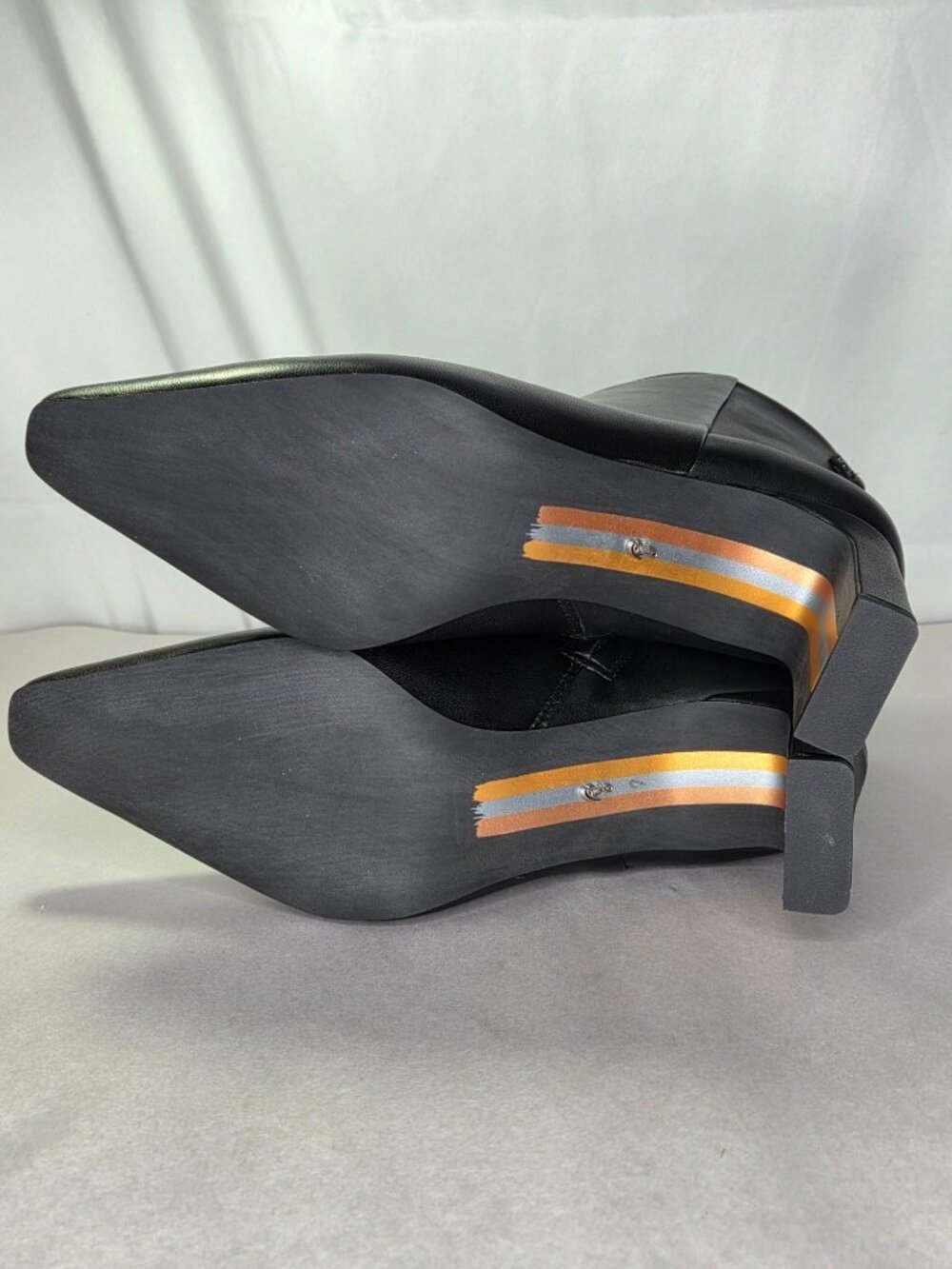 Sam Edelman Saige Zipper Leather Booties Black 7 - Picture 5 of 6